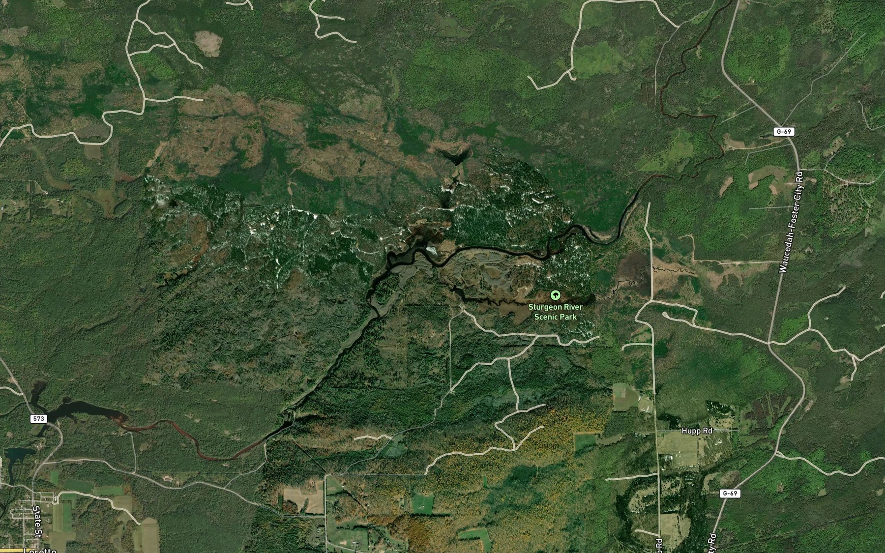 Satellite map of the Beaver Creek