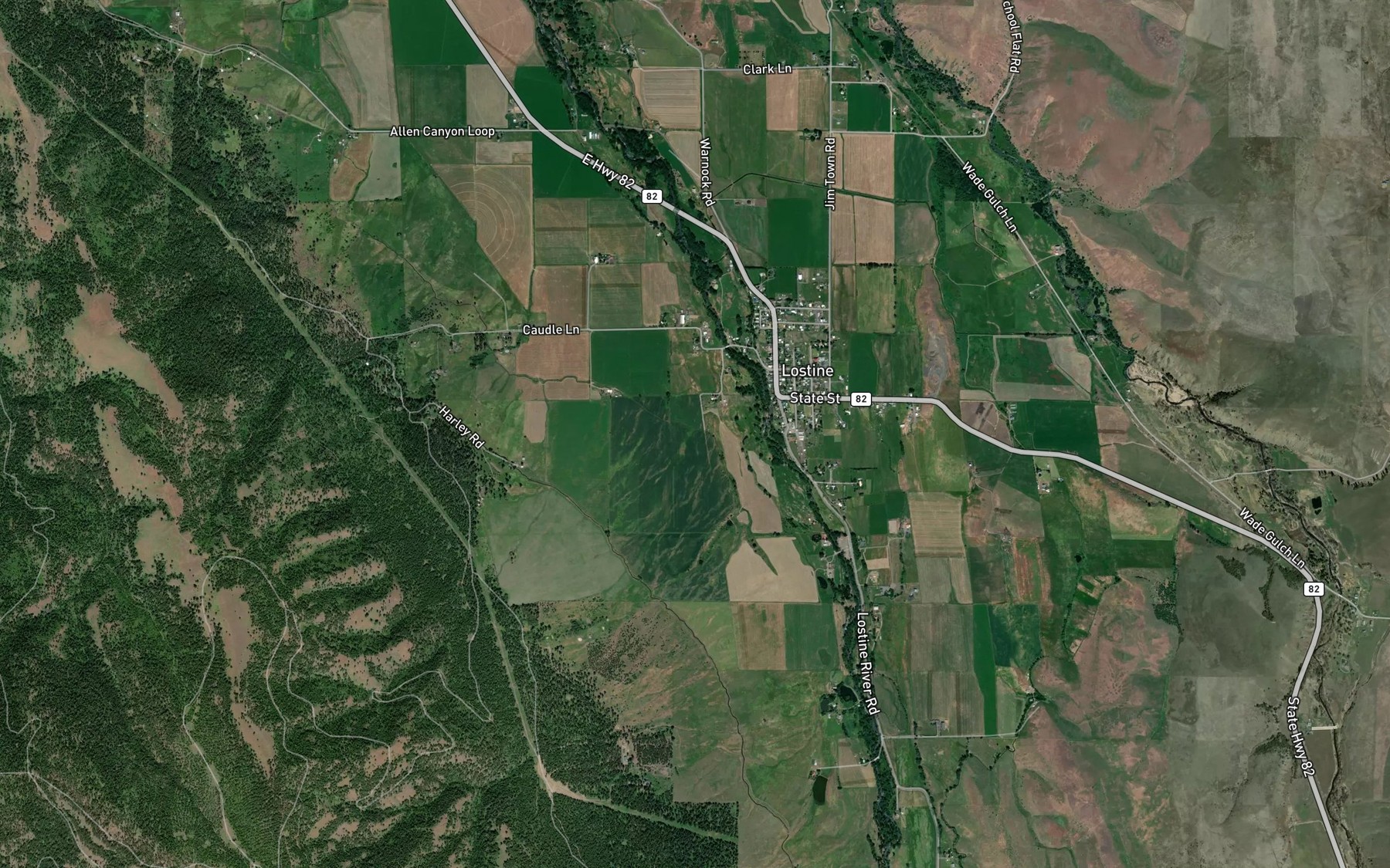 Satellite map of the Poley-Allen Ditch