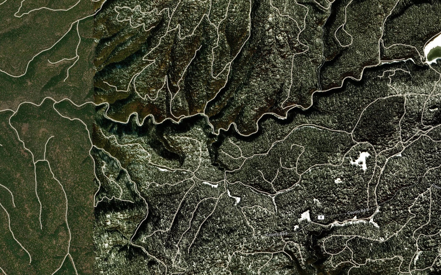 Satellite map of the Bull Creek