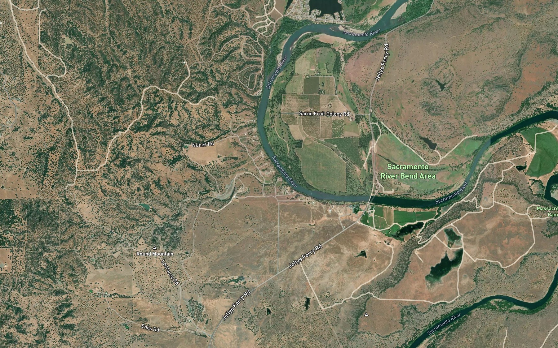 Satellite map of the Frazier Creek