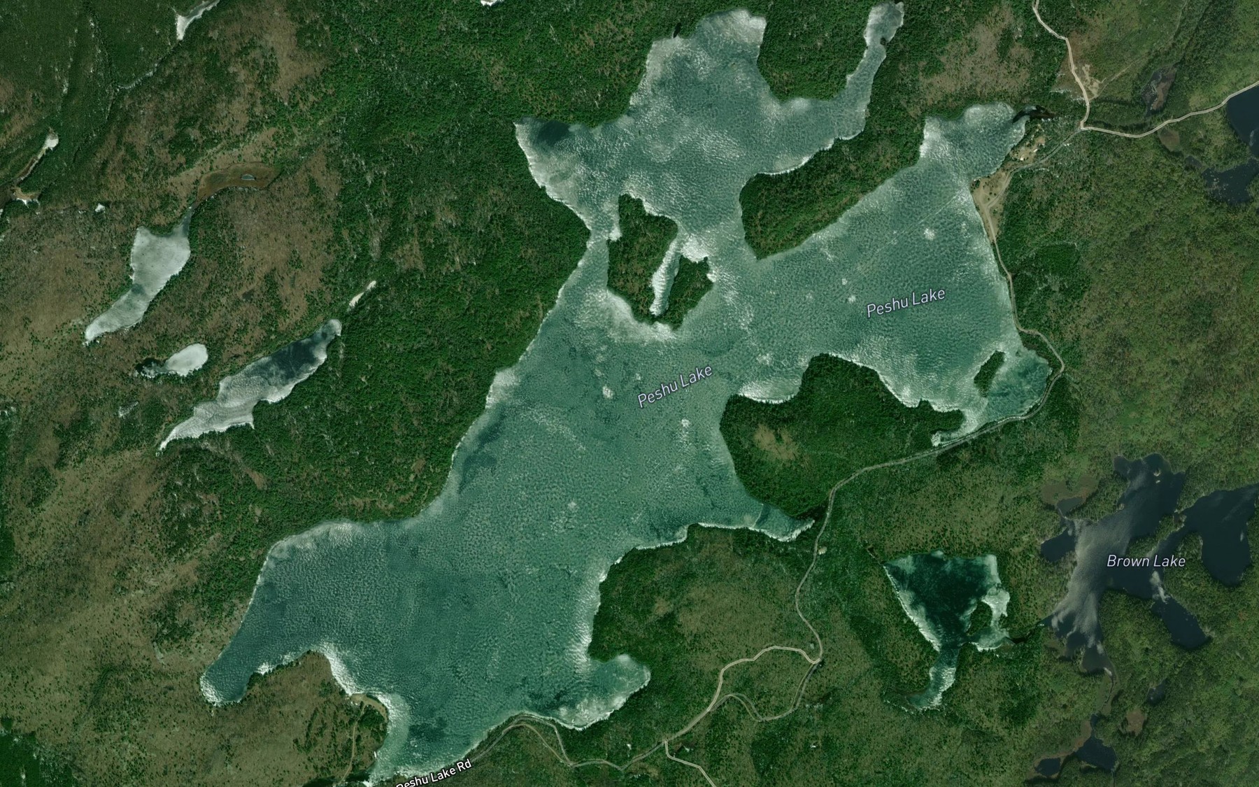 Satellite map of the Peshu Lake