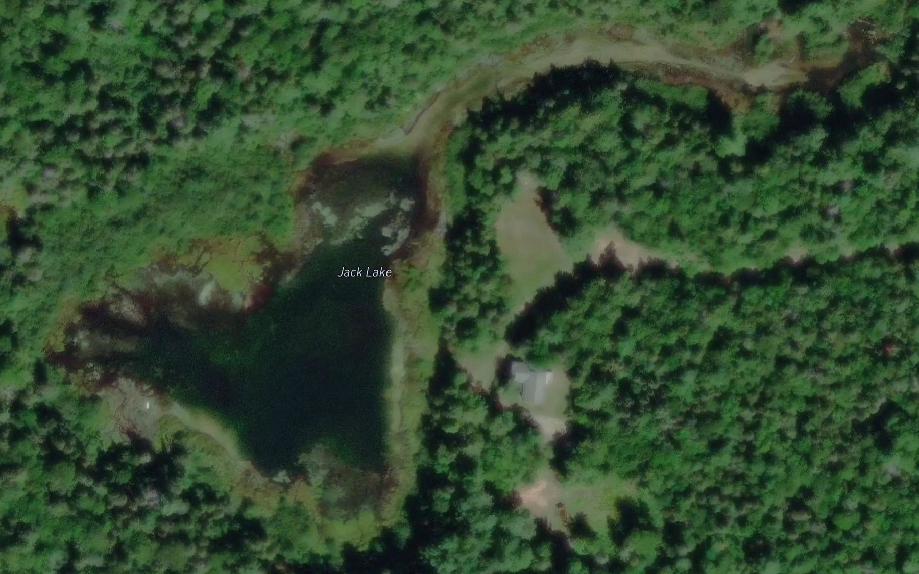 Satellite map of the Jack Lake