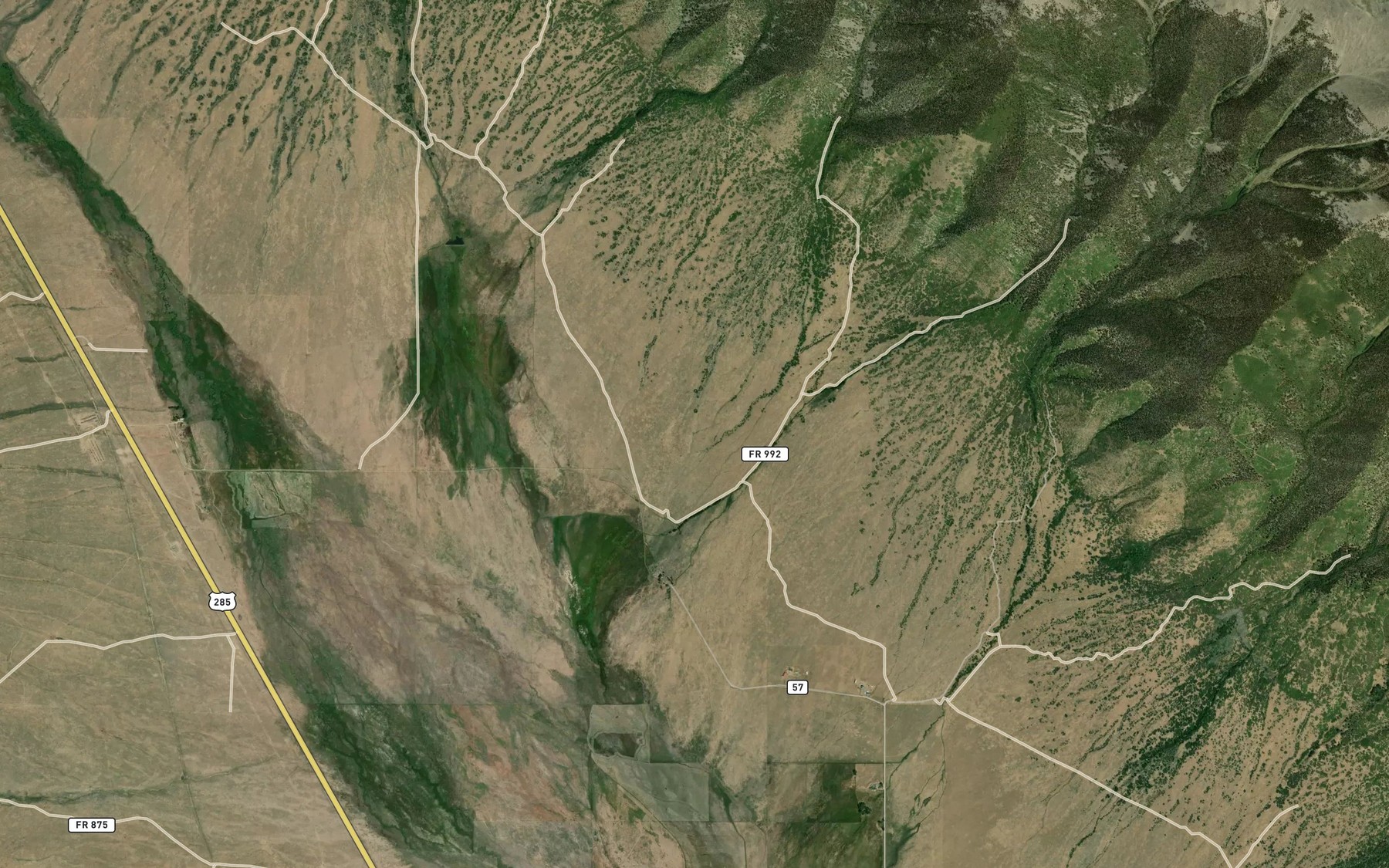 Satellite map of the Butterfly Creek