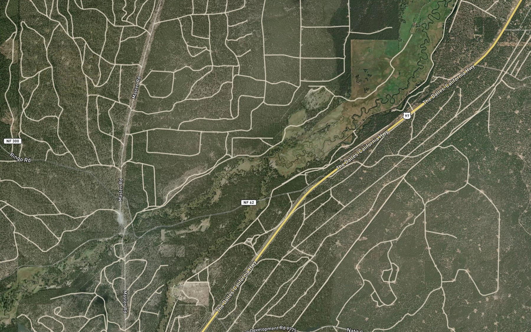 Satellite map of the Crescent Creek