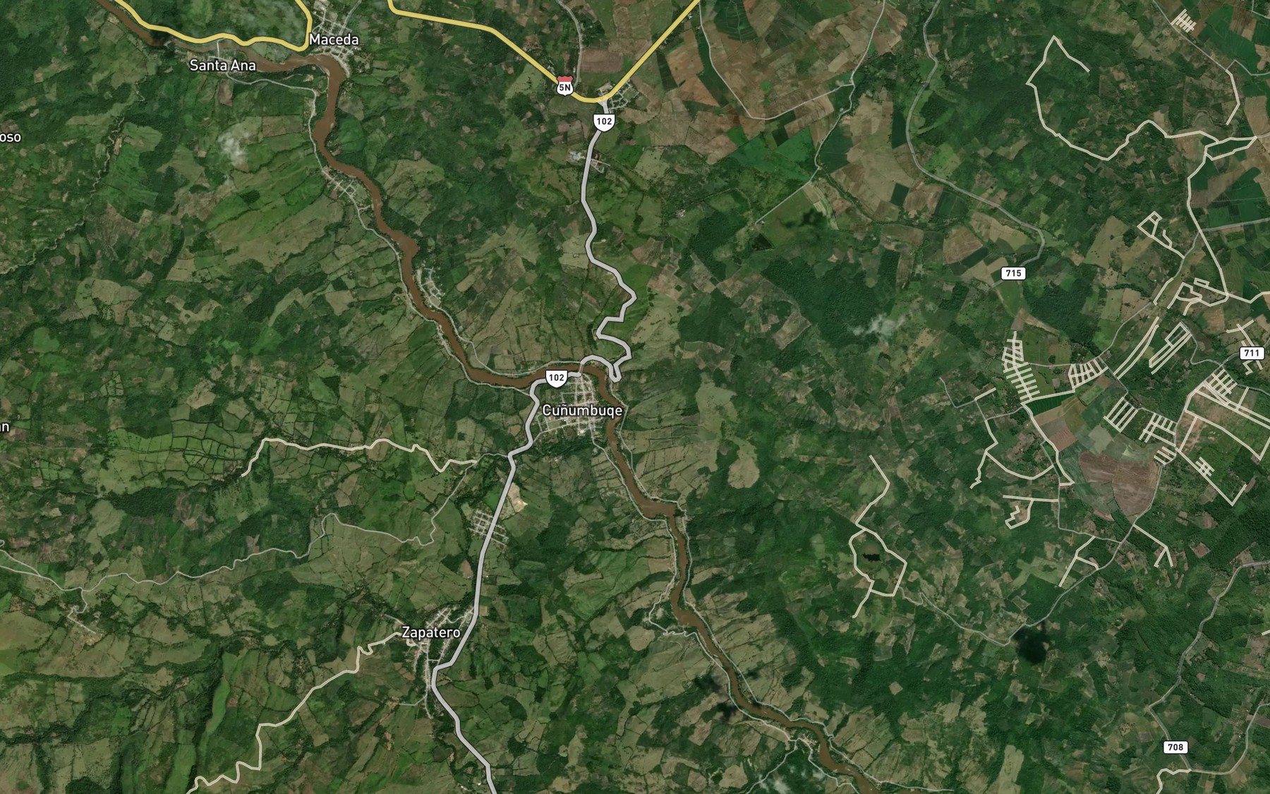 Satellite map of the Quebrada Shitariyacu