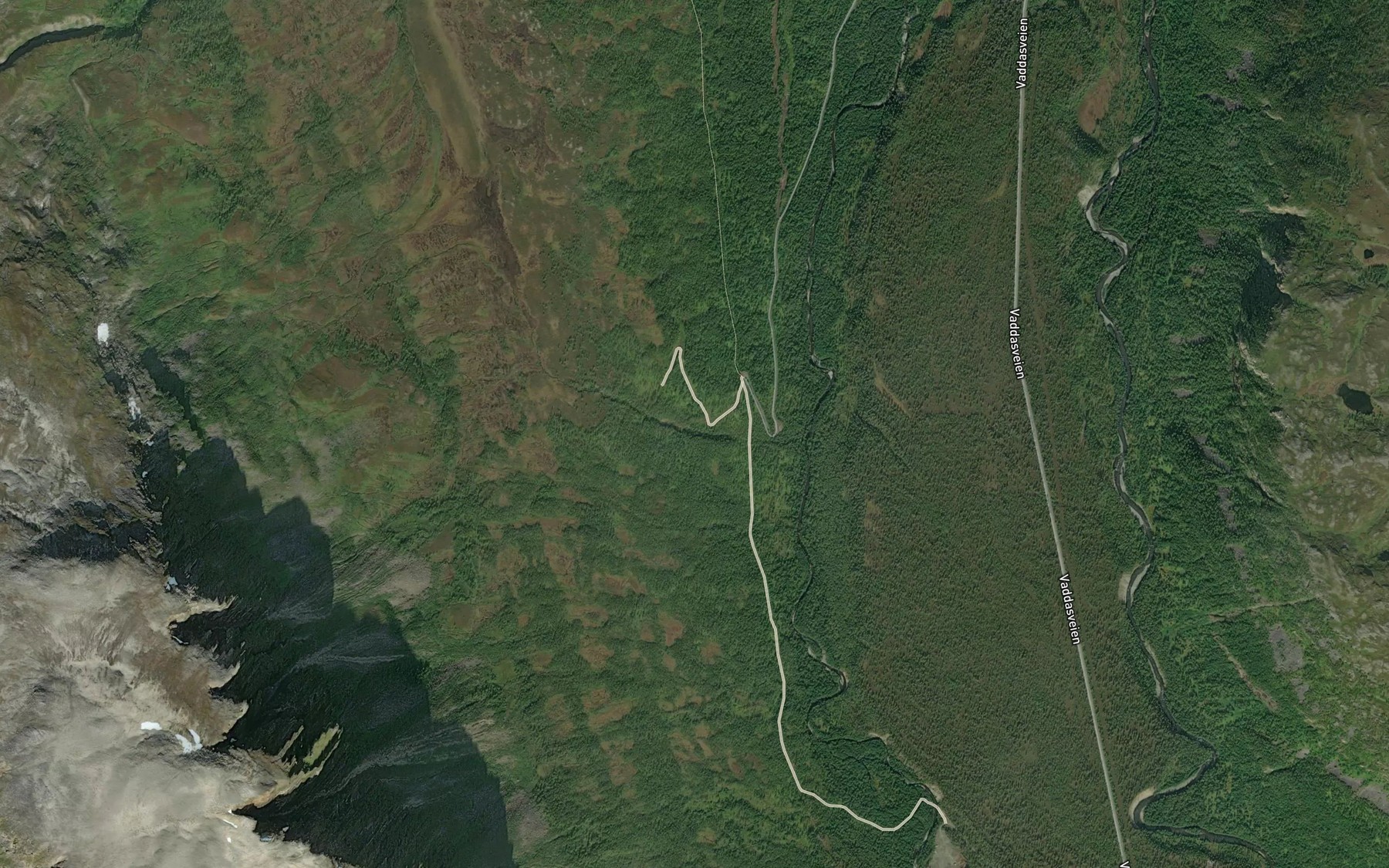Satellite map of the Gjokelva