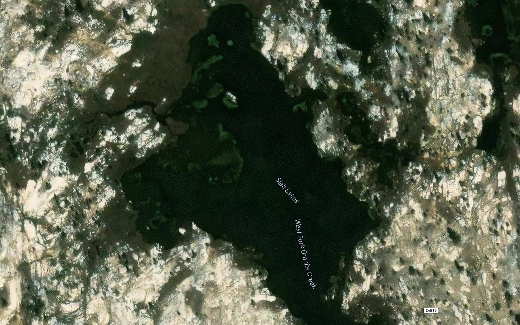 Satellite map of the Slab Lakes