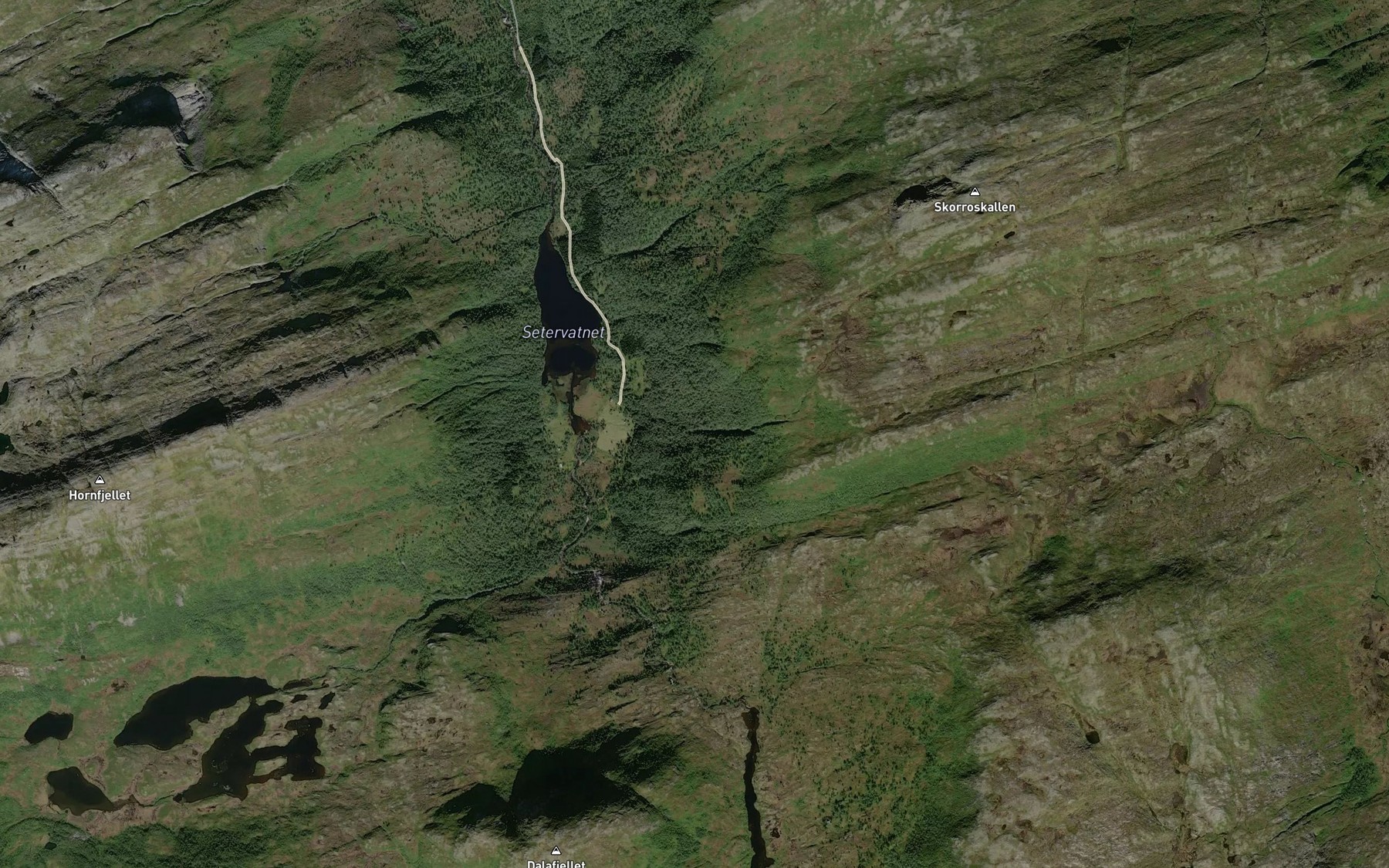 Satellite map of the Hattlibekken