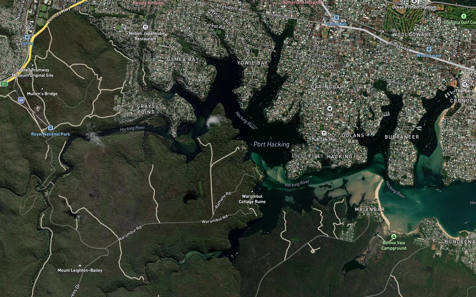 Satellite map of the Carruthers Bay