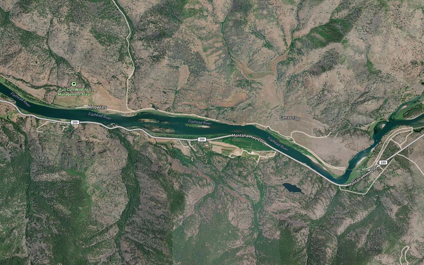 Satellite map of the Burgess Creek