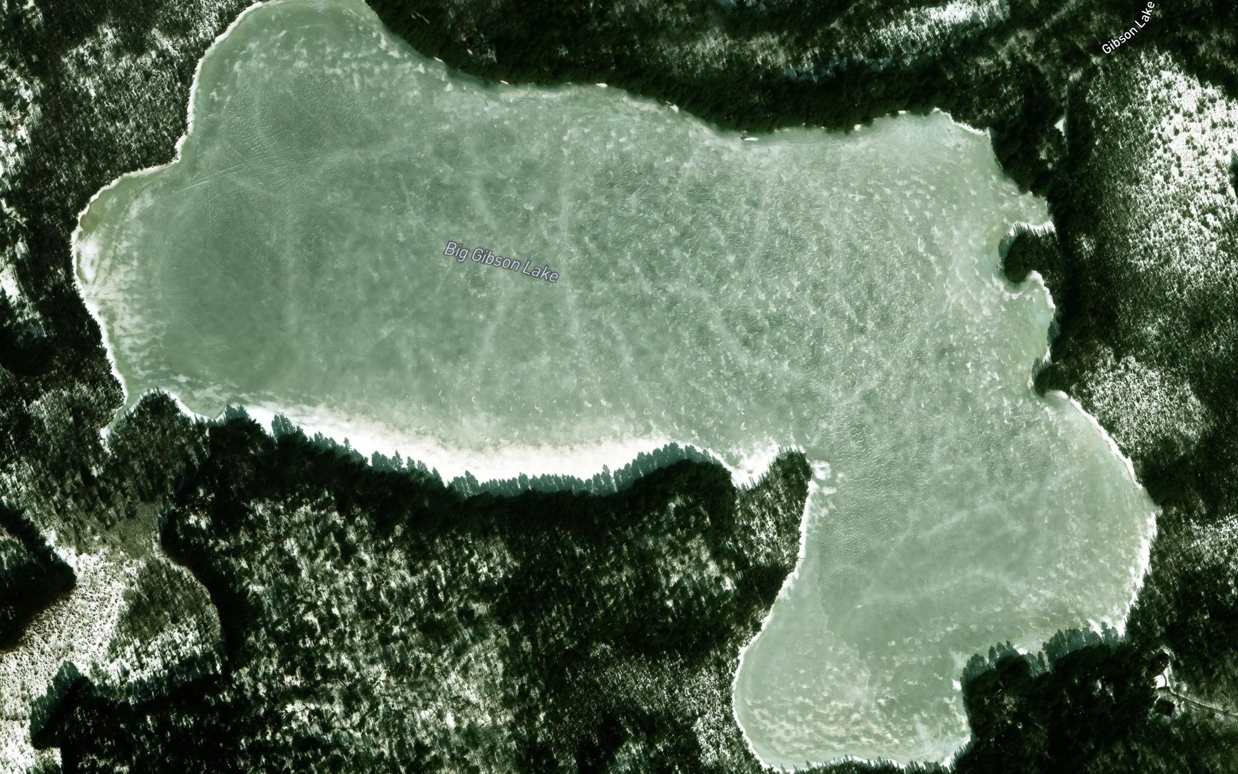 Satellite map of the Big Gibson Lake