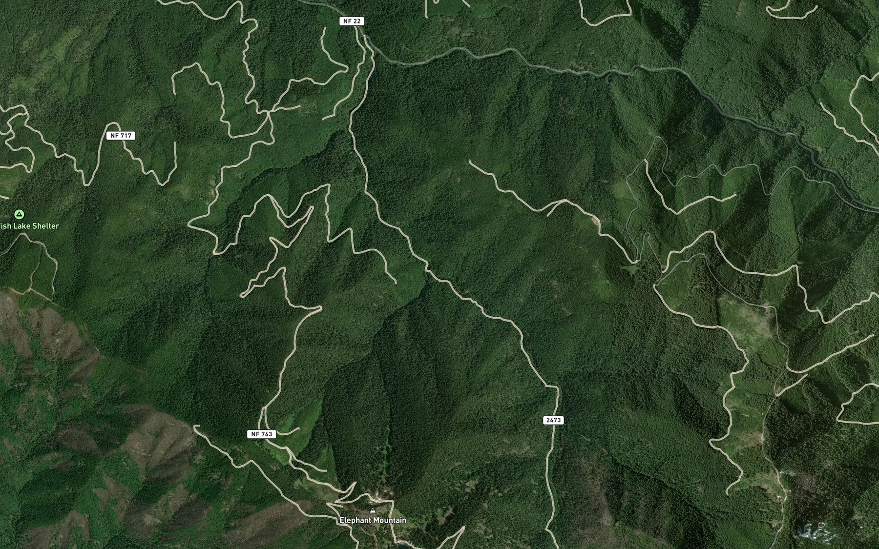 Satellite map of the Weaver Creek