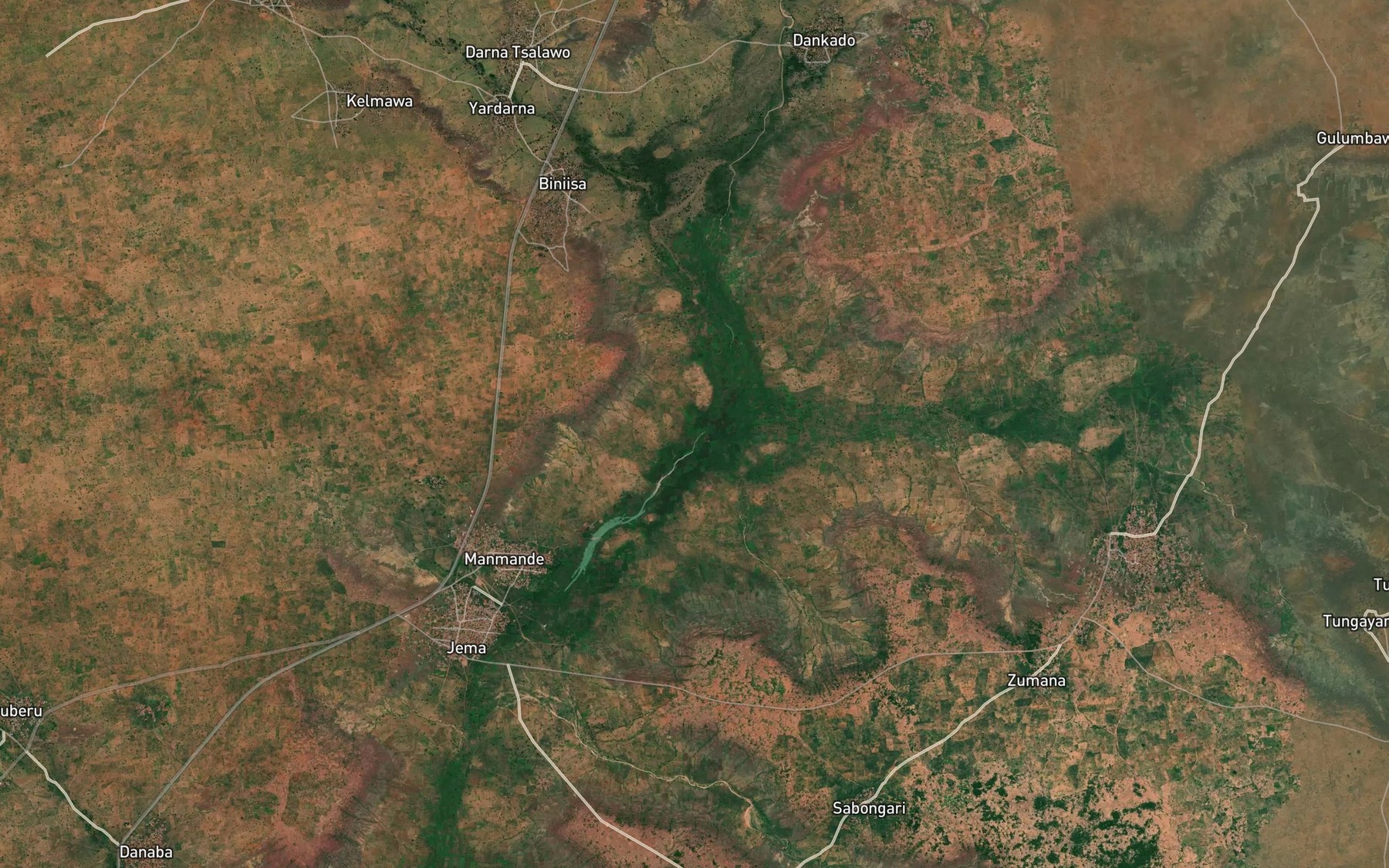 Satellite map of the River Bamana