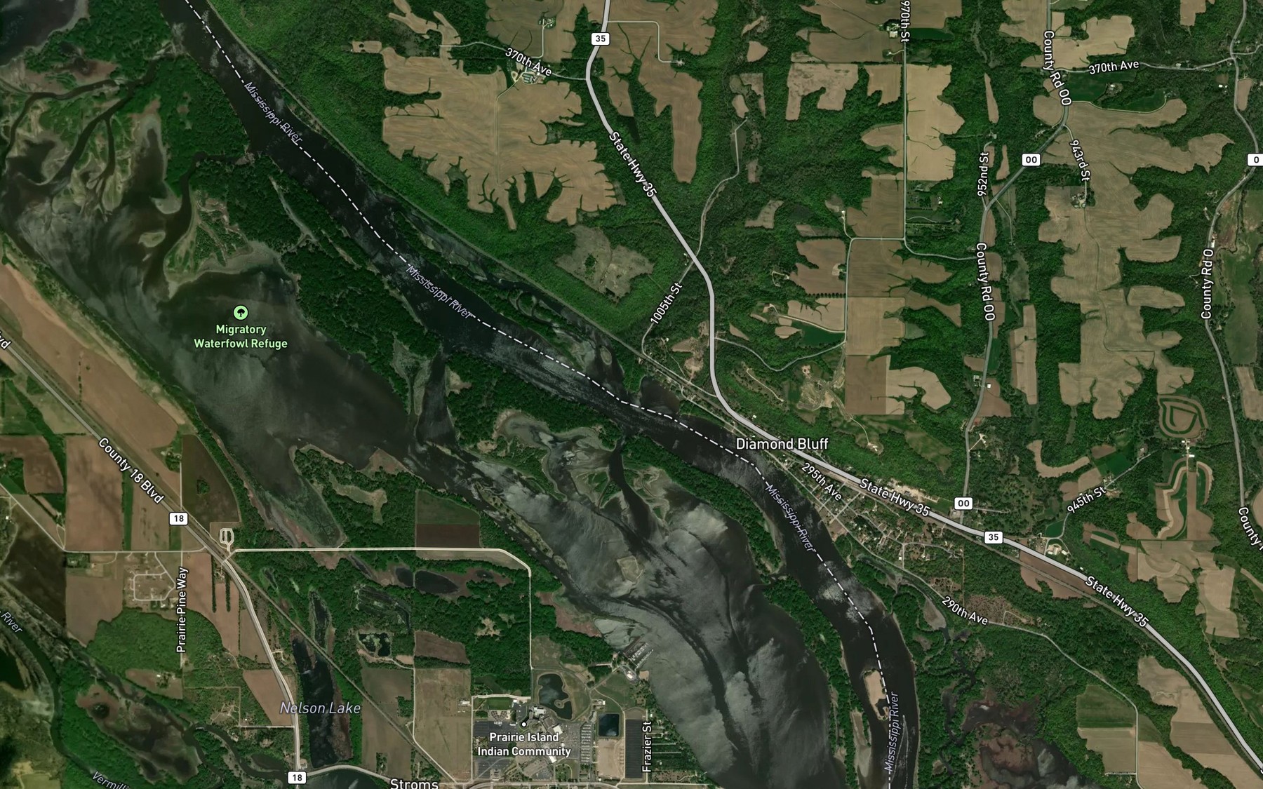 Satellite map of the Wind River