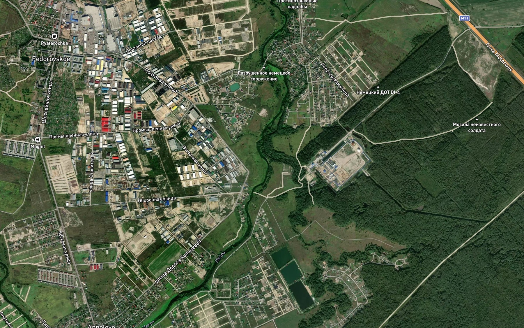 Satellite map of the Vinokurka