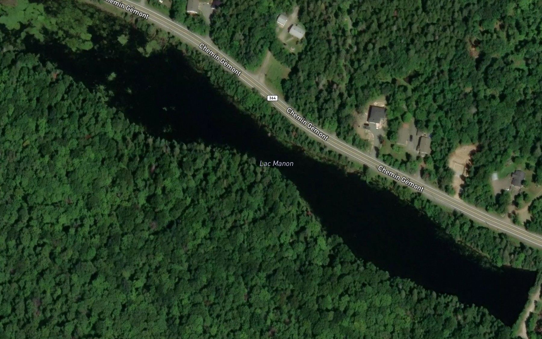 Satellite map of the Lac Manon