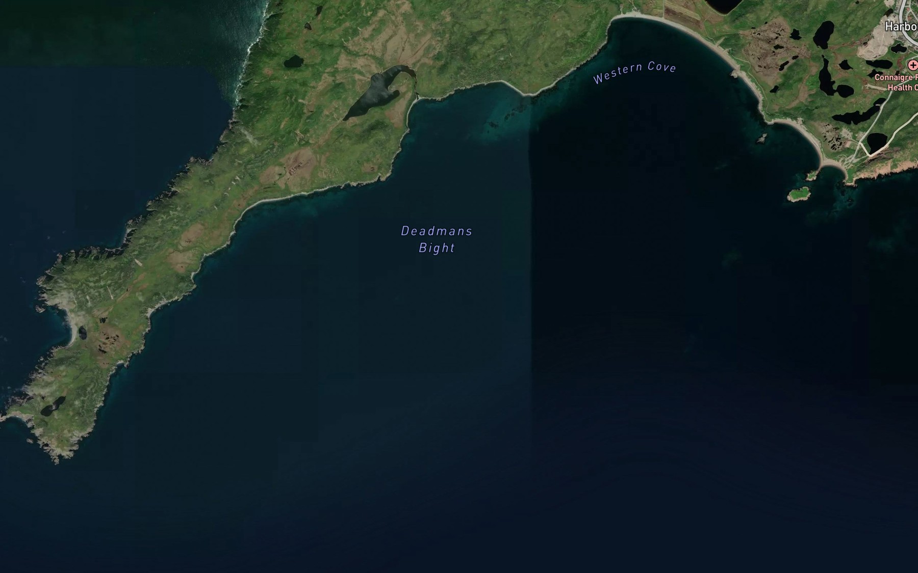 Satellite map of the Deadmans Bight
