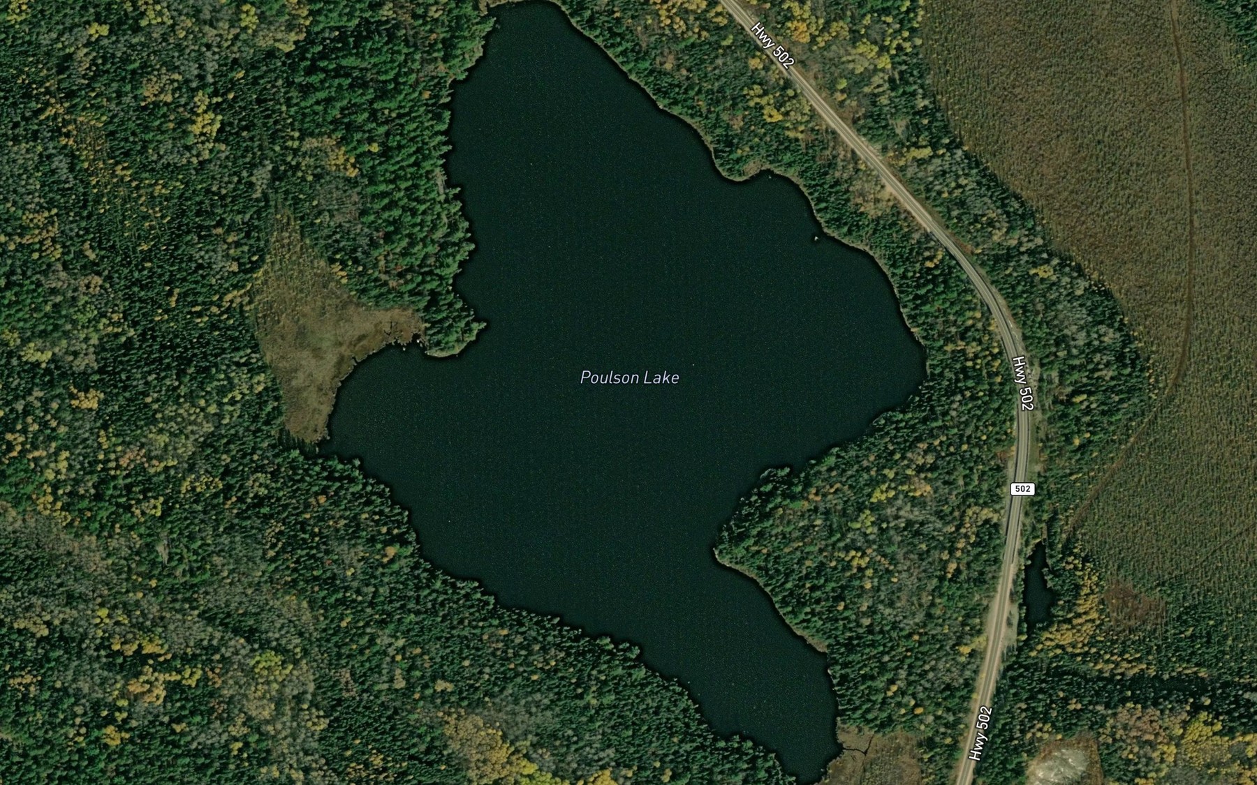 Satellite map of the Poulson Lake