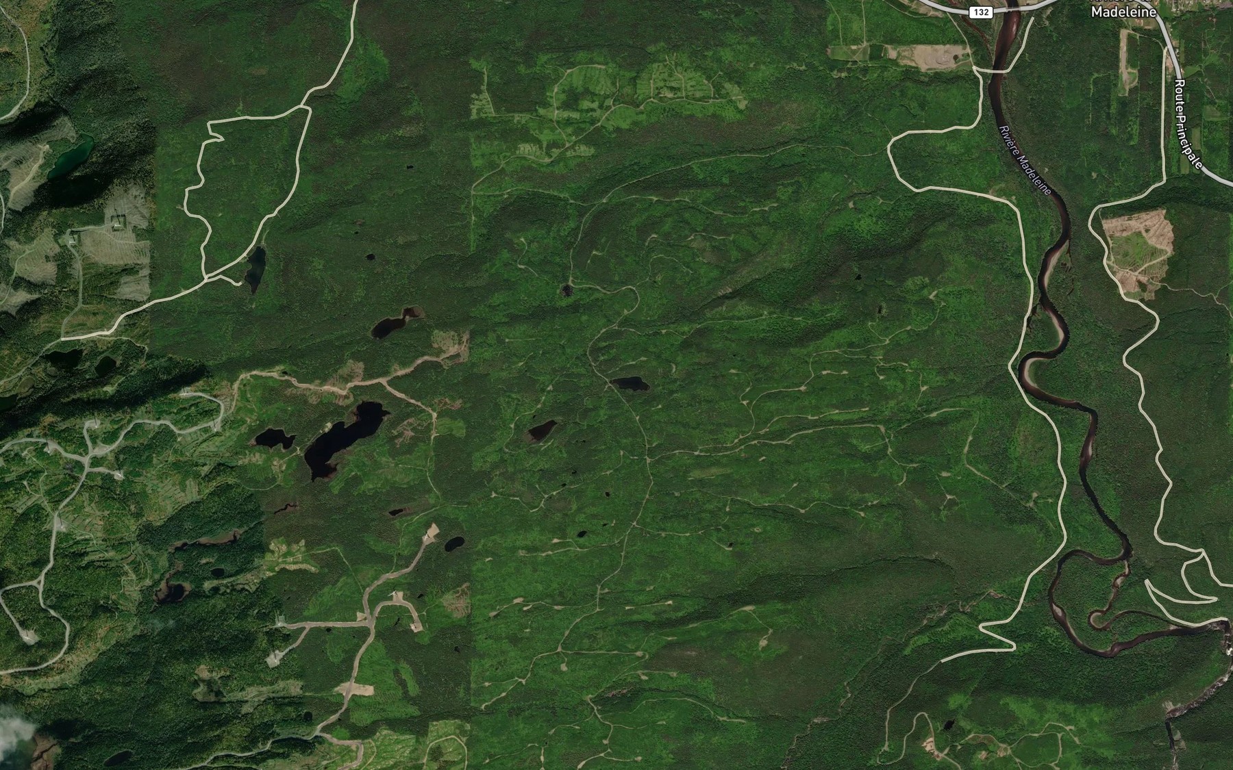 Satellite map of the Lacs Canard