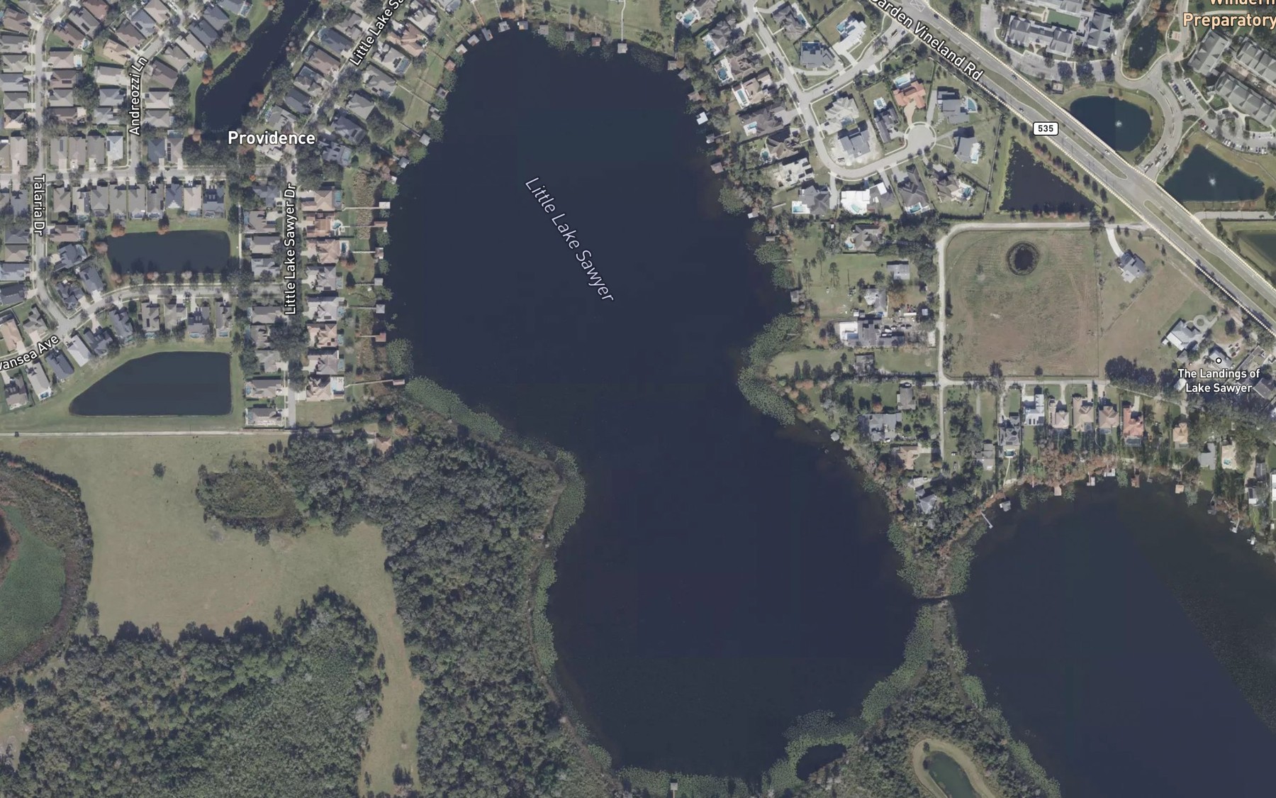Satellite map of the Lake Little Sawyer