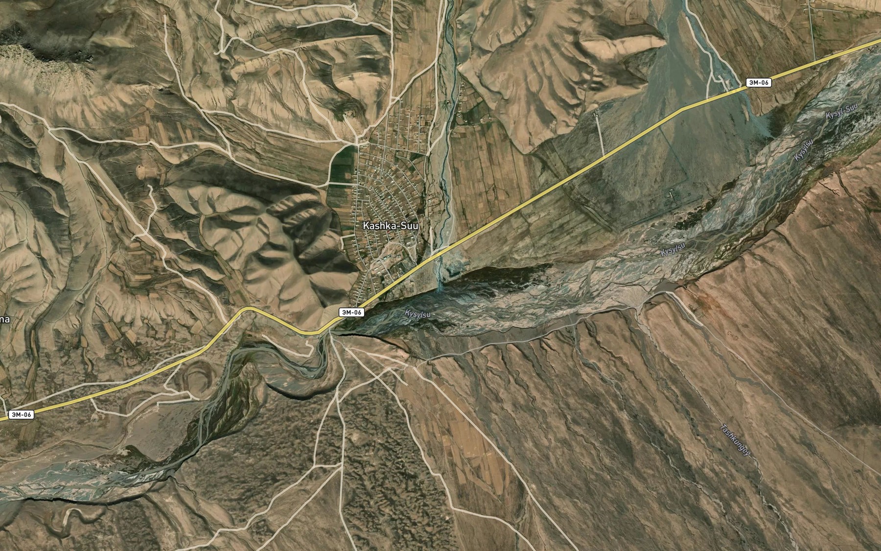 Satellite map of the Kashka-Suu