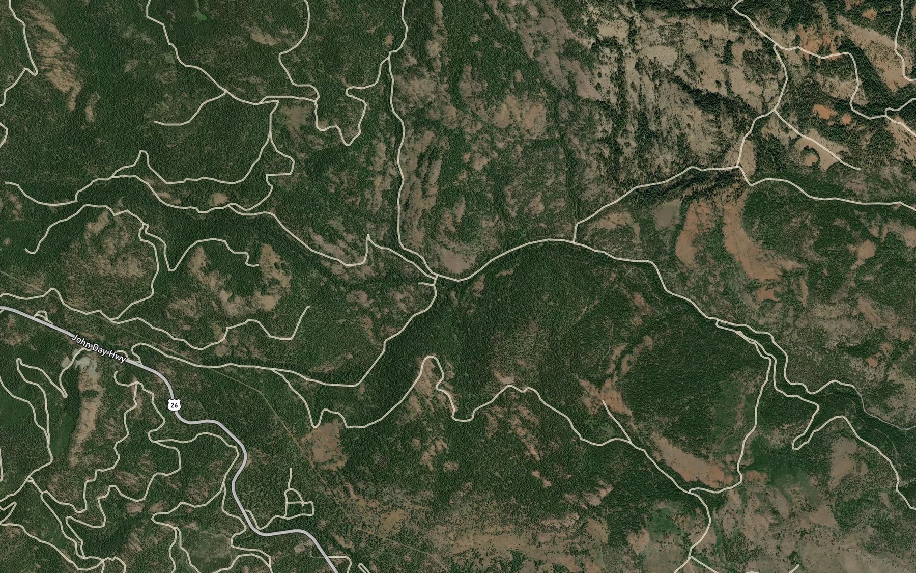 Satellite map of the South Sister Creek