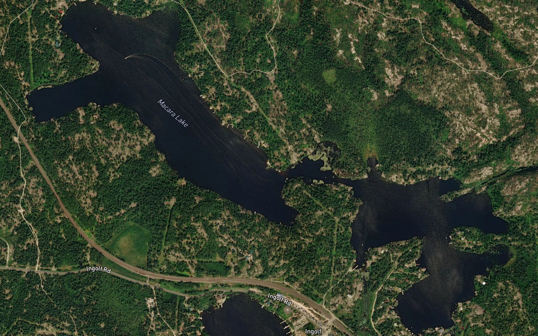 Satellite map of the Macara Lake
