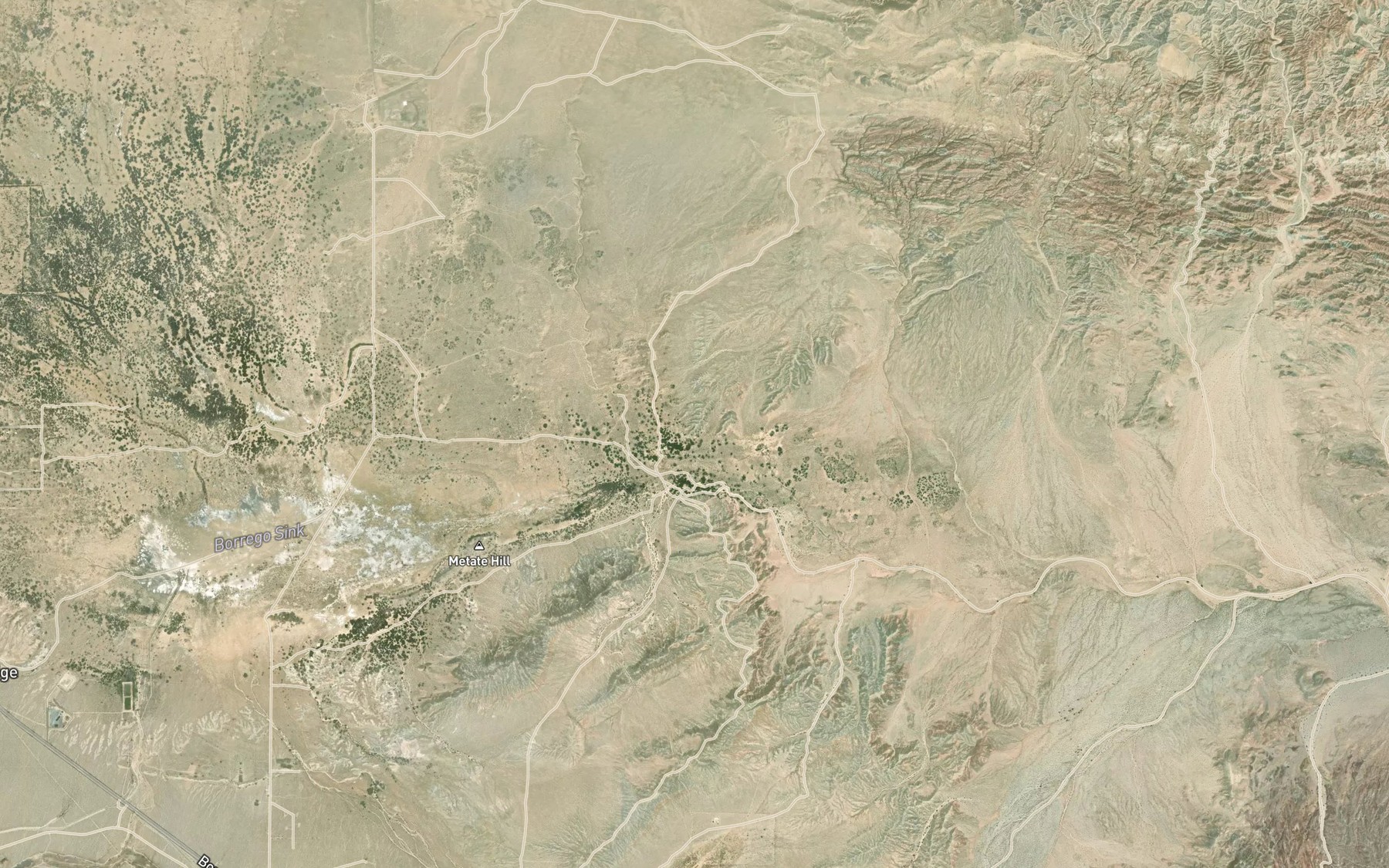 Satellite map of the Borrego Spring