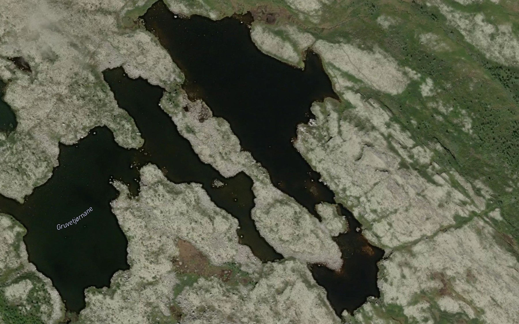 Satellite map of the Gruvetjonnan