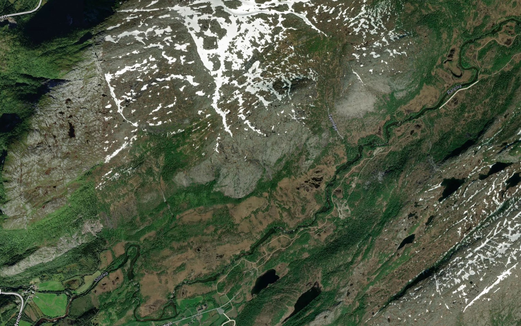 Satellite map of the Segelforsbekkjen