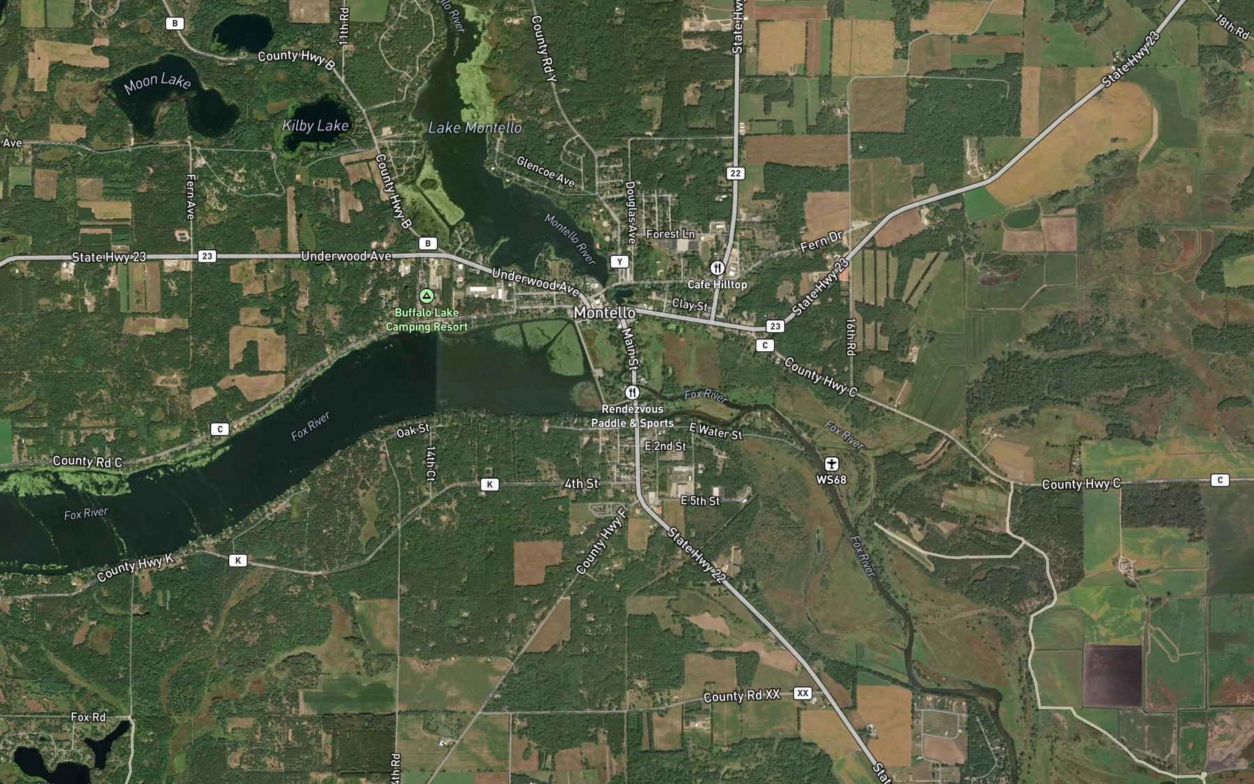 Satellite map of the Buffalo Lake 398