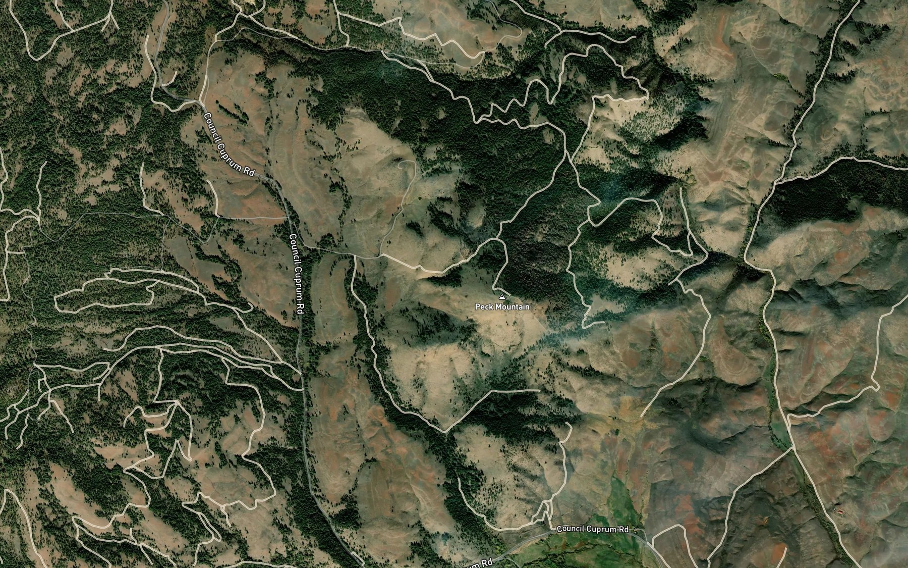 Satellite map of the Peck Mountain Spring
