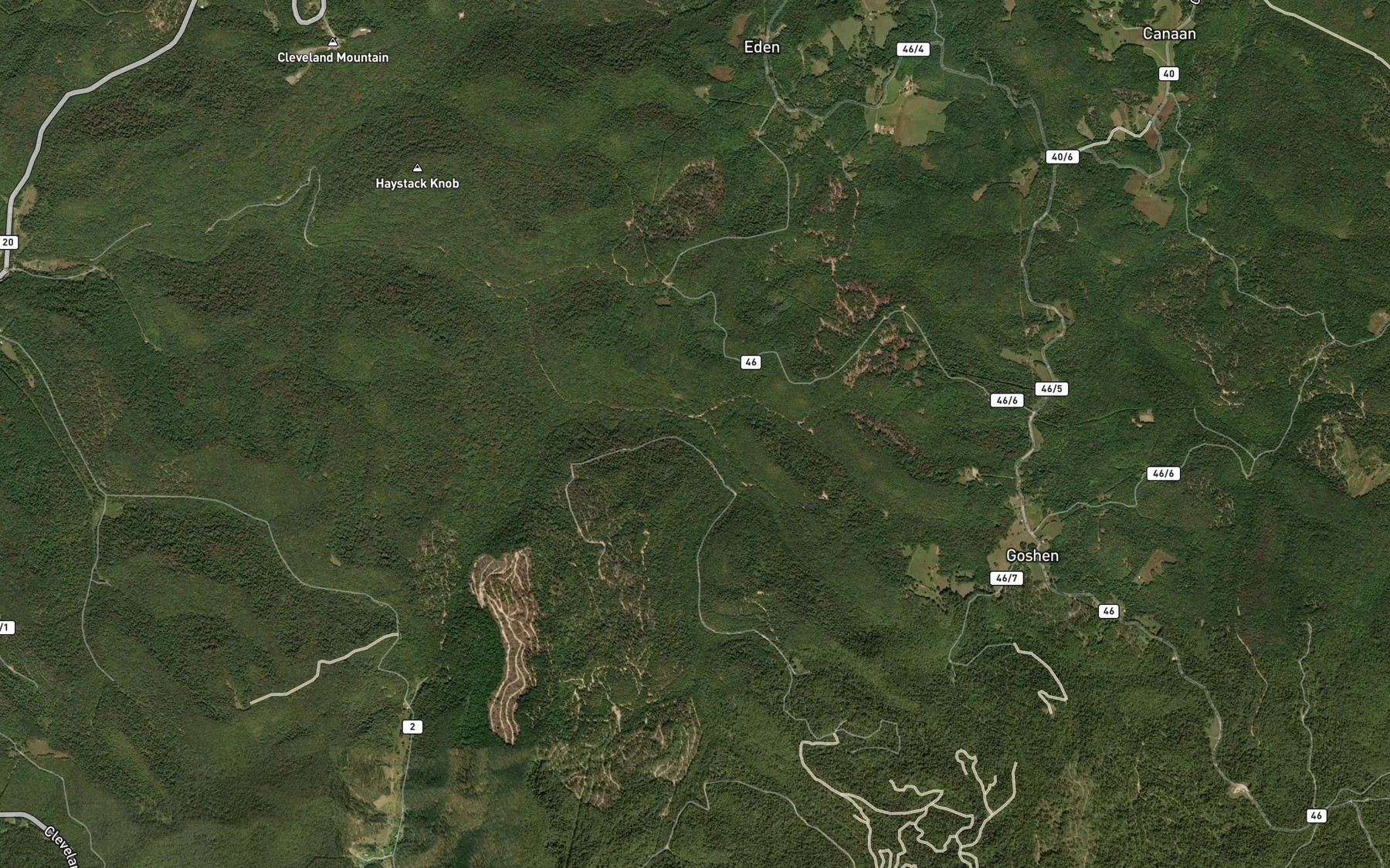 Satellite map of the Turkey Fork