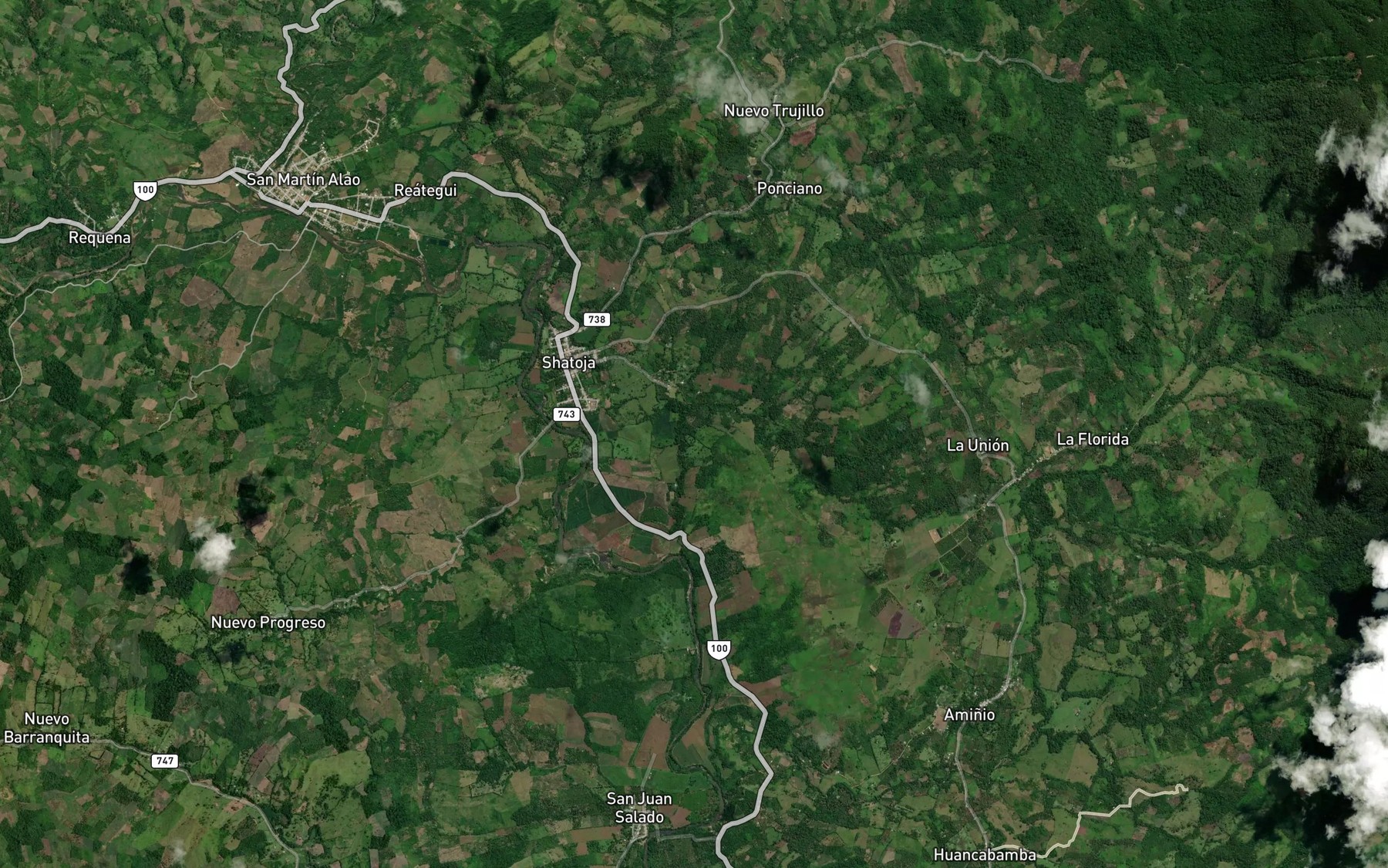 Satellite map of the Quebrada Ponciano