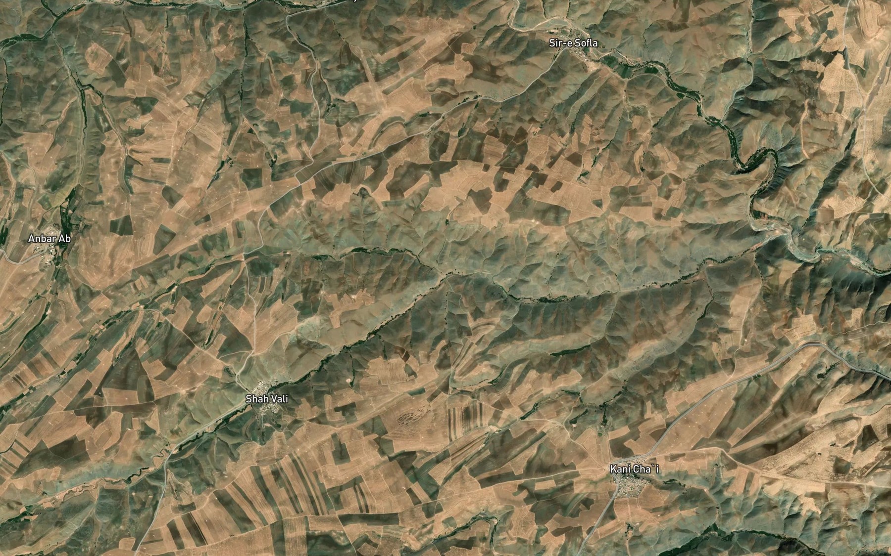 Satellite map of the Cham-e Ahmadkar