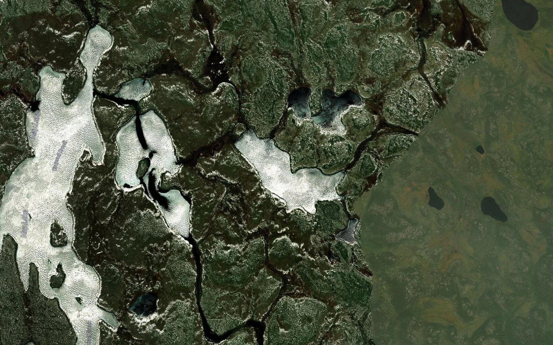 Satellite map of the Young Lake