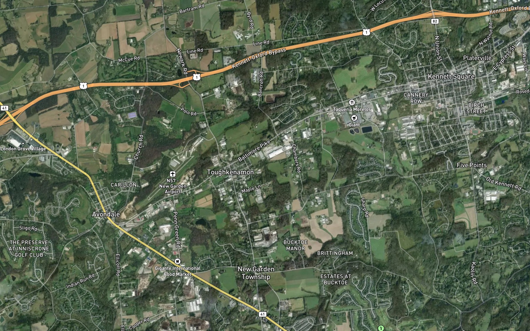 Satellite map of the Miller Run