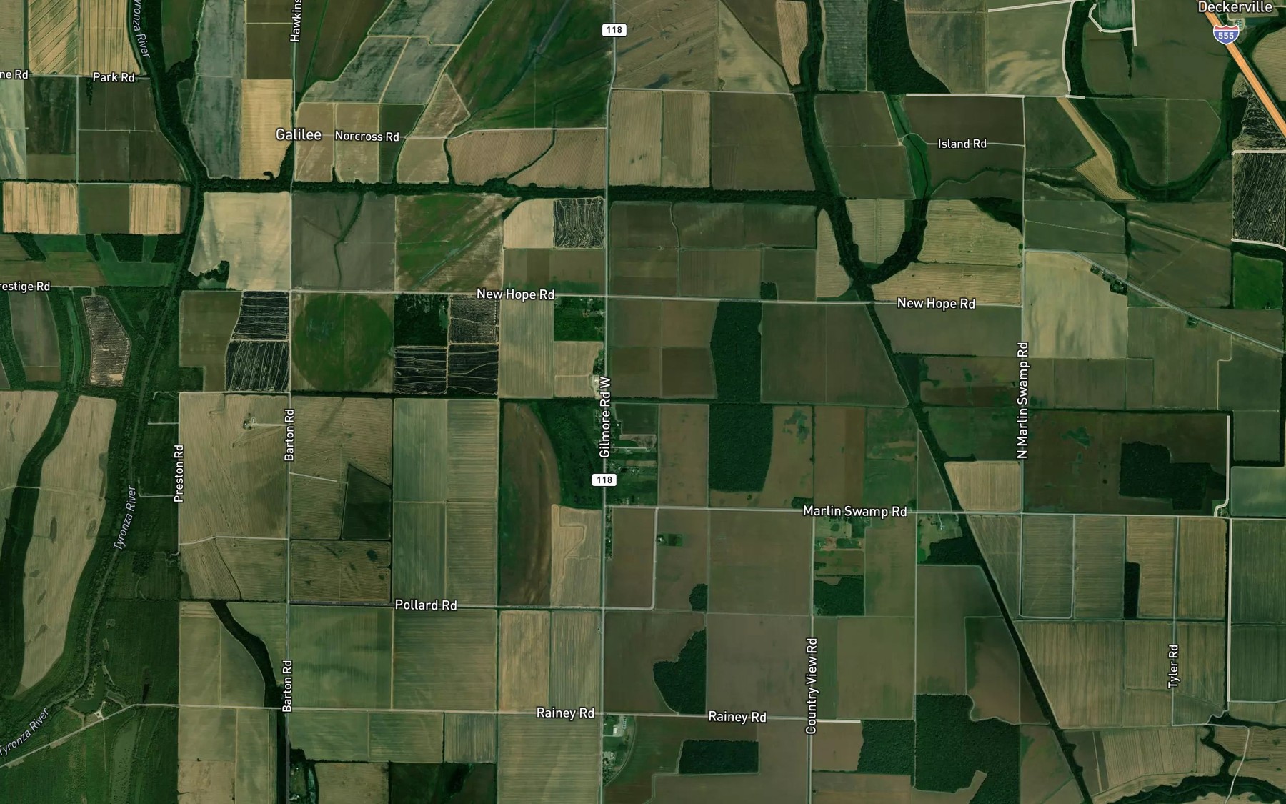 Satellite map of the Ditch Number 13