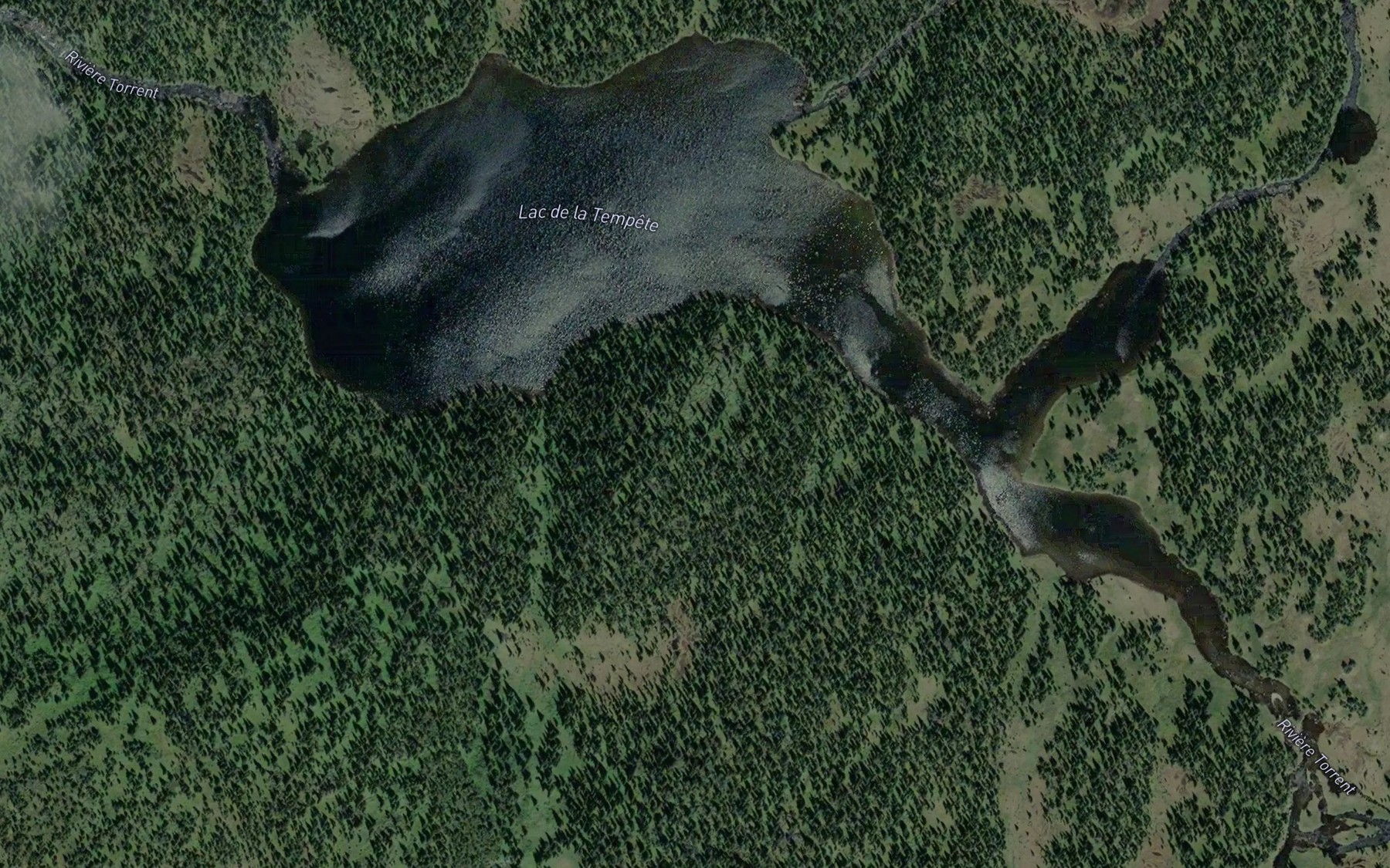 Satellite map of the Lac de la Tempete