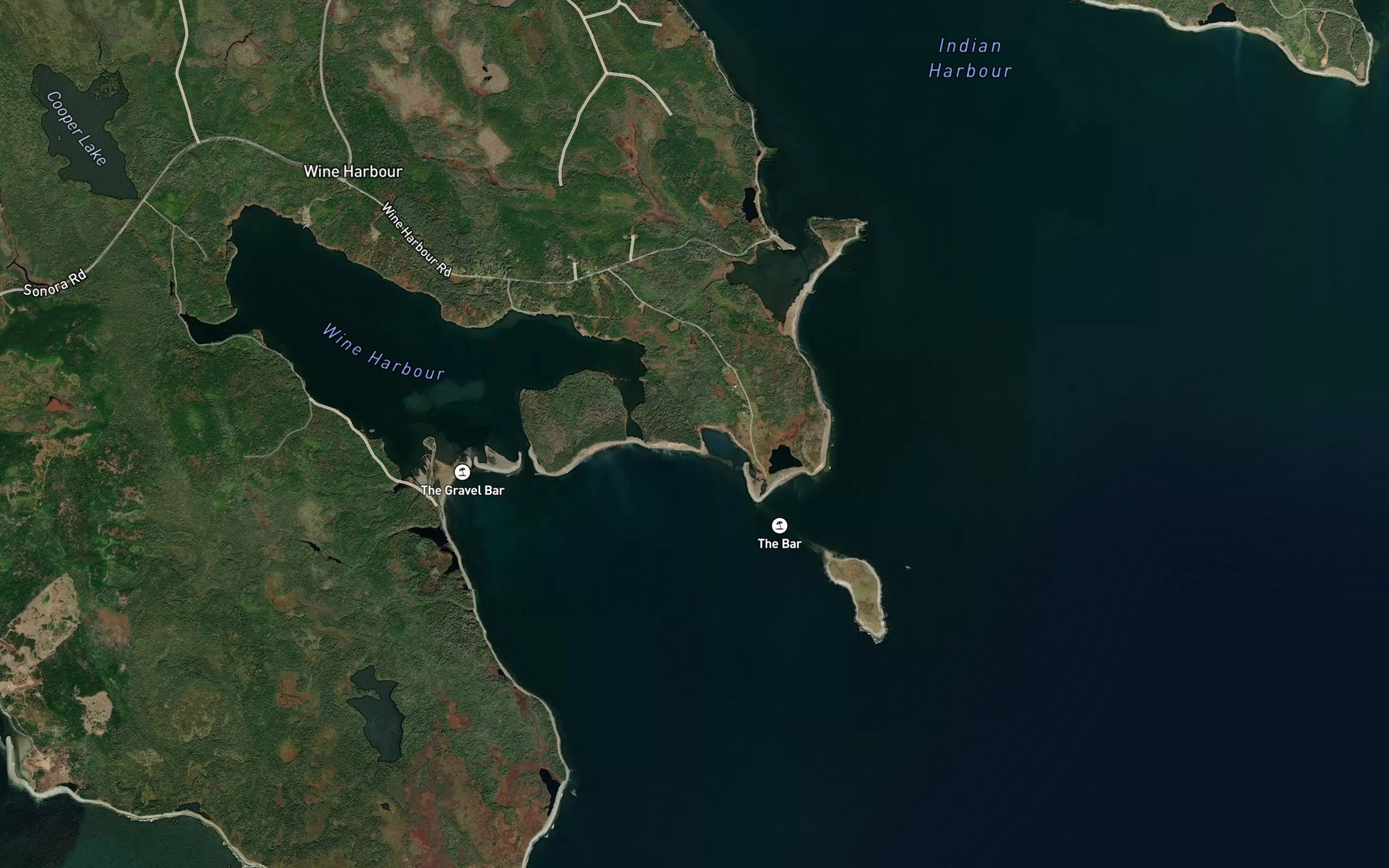 Satellite map of the Saltwater Pond