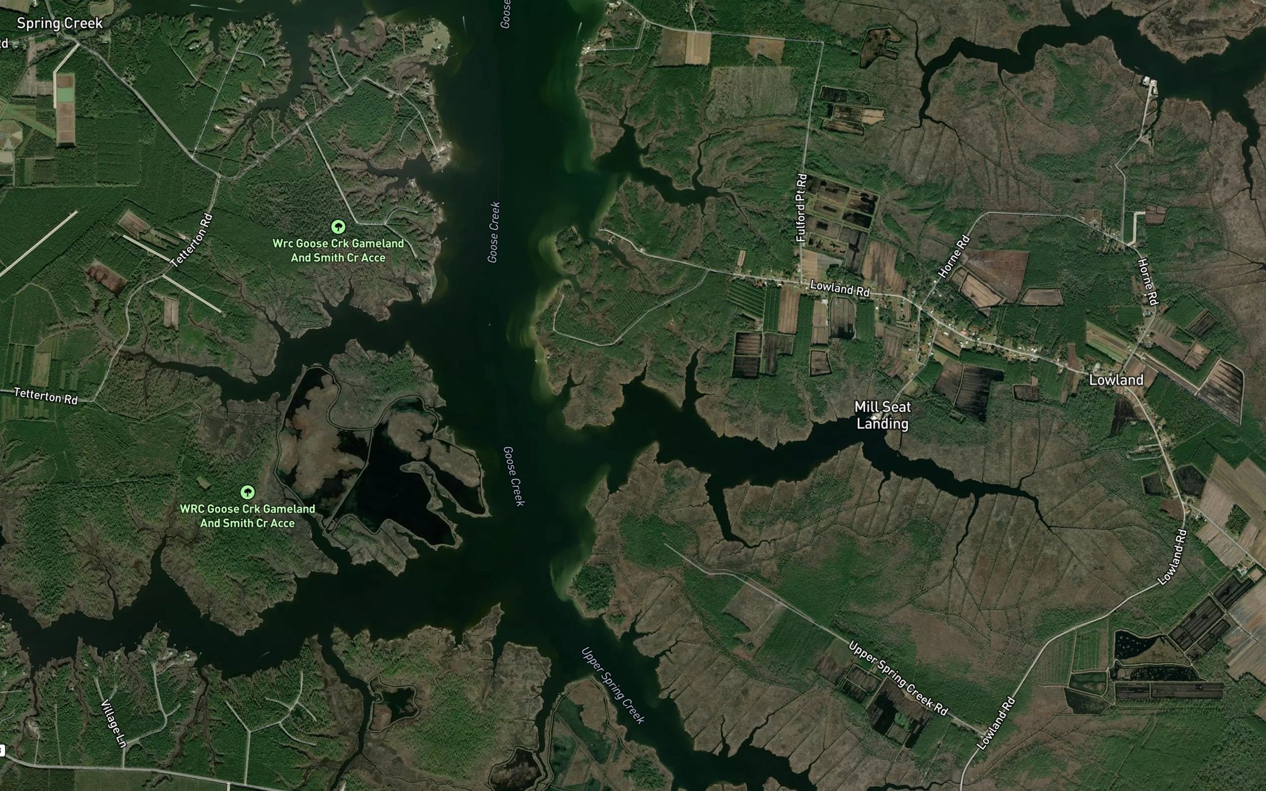 Satellite map of the Otter Creek