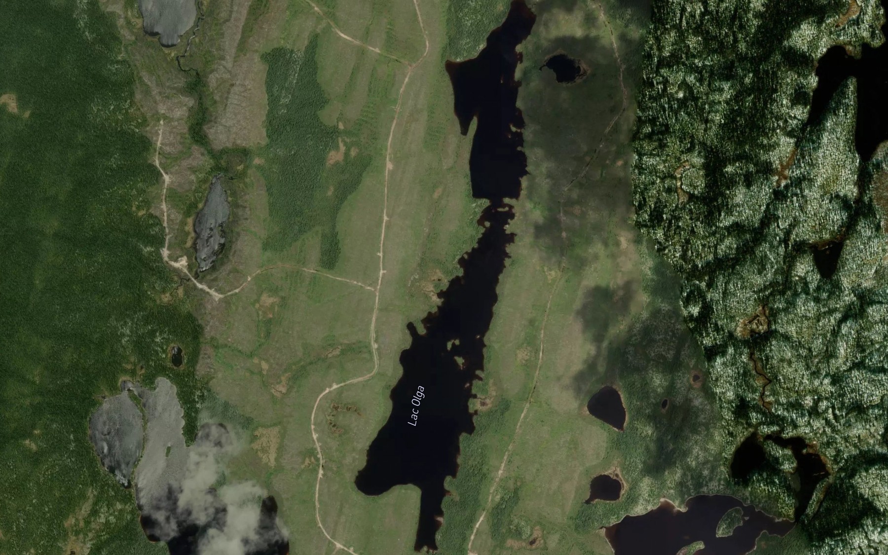 Satellite map of the Lac Olga