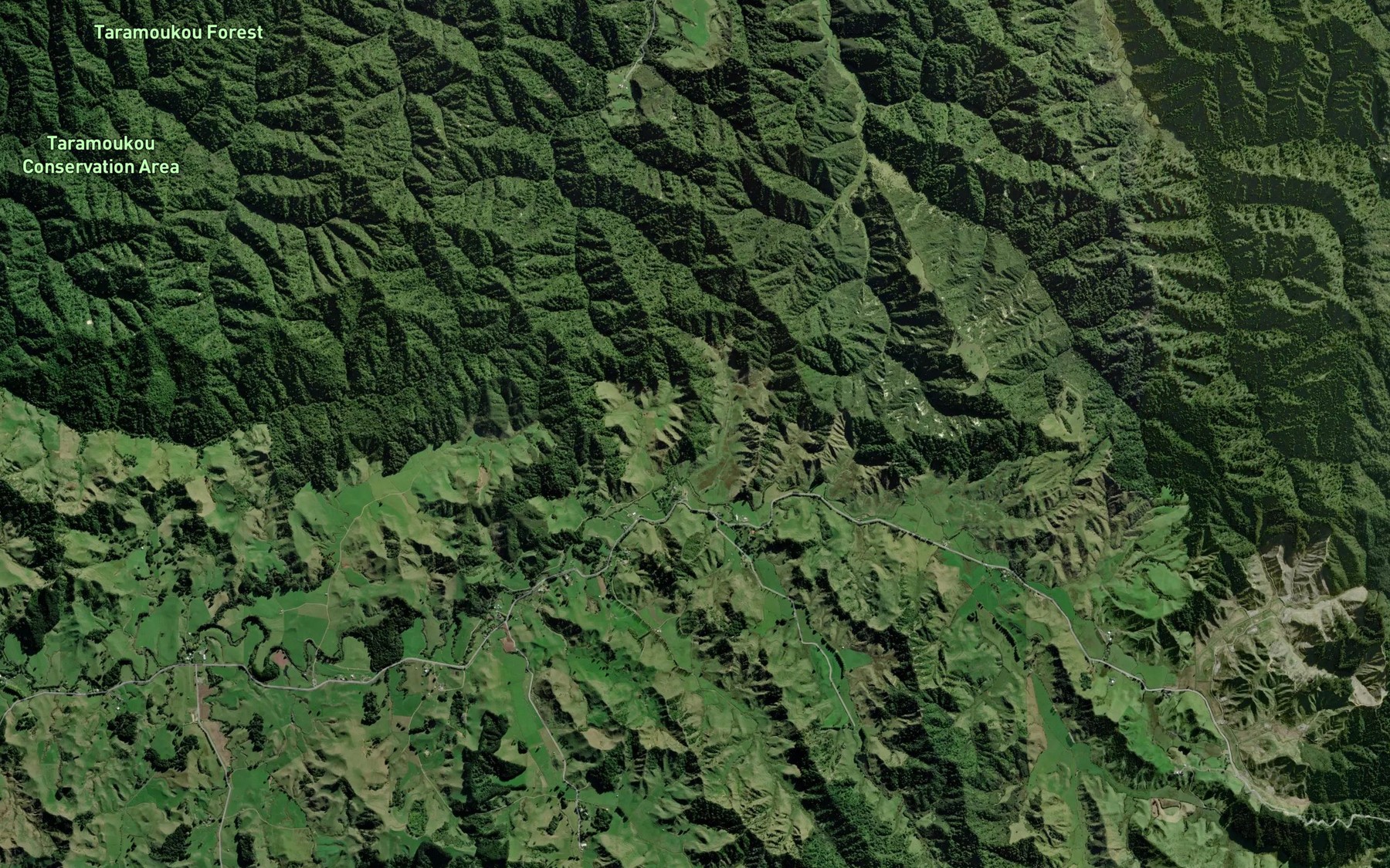Satellite map of the Taramoukou Stream
