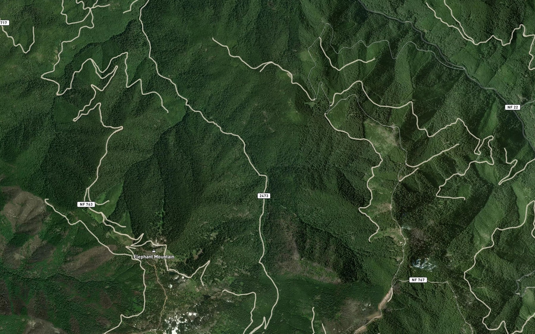Satellite map of the Nelson Creek