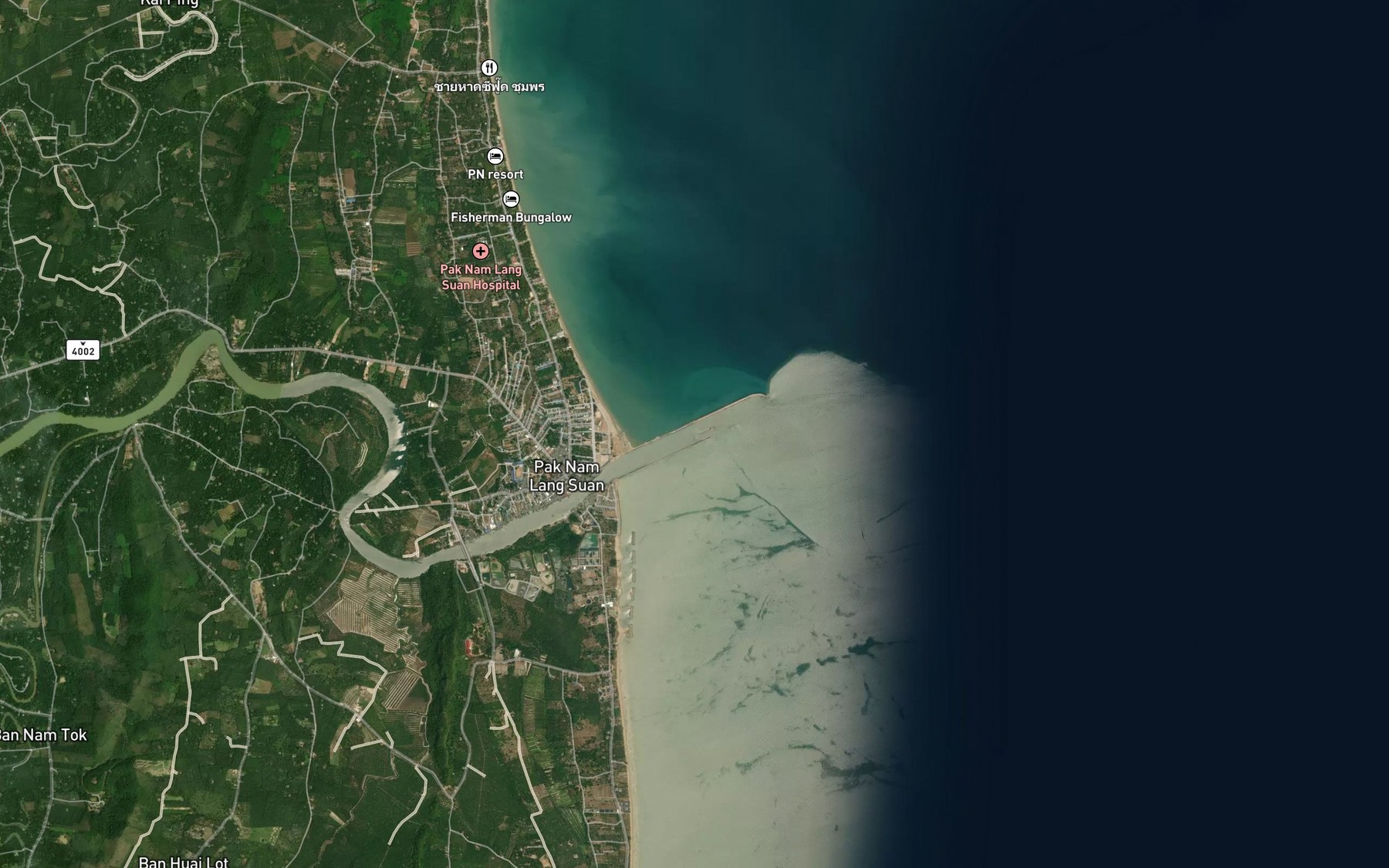 Satellite map of the Mae Nam Lang Suan