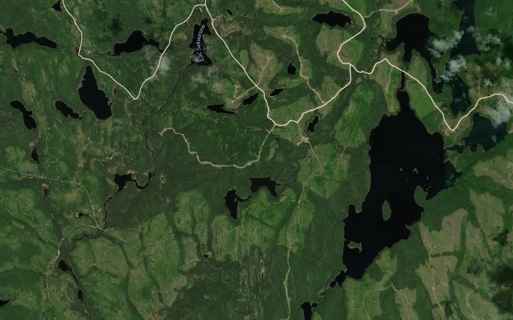 Satellite map of the Lacs Neswaw