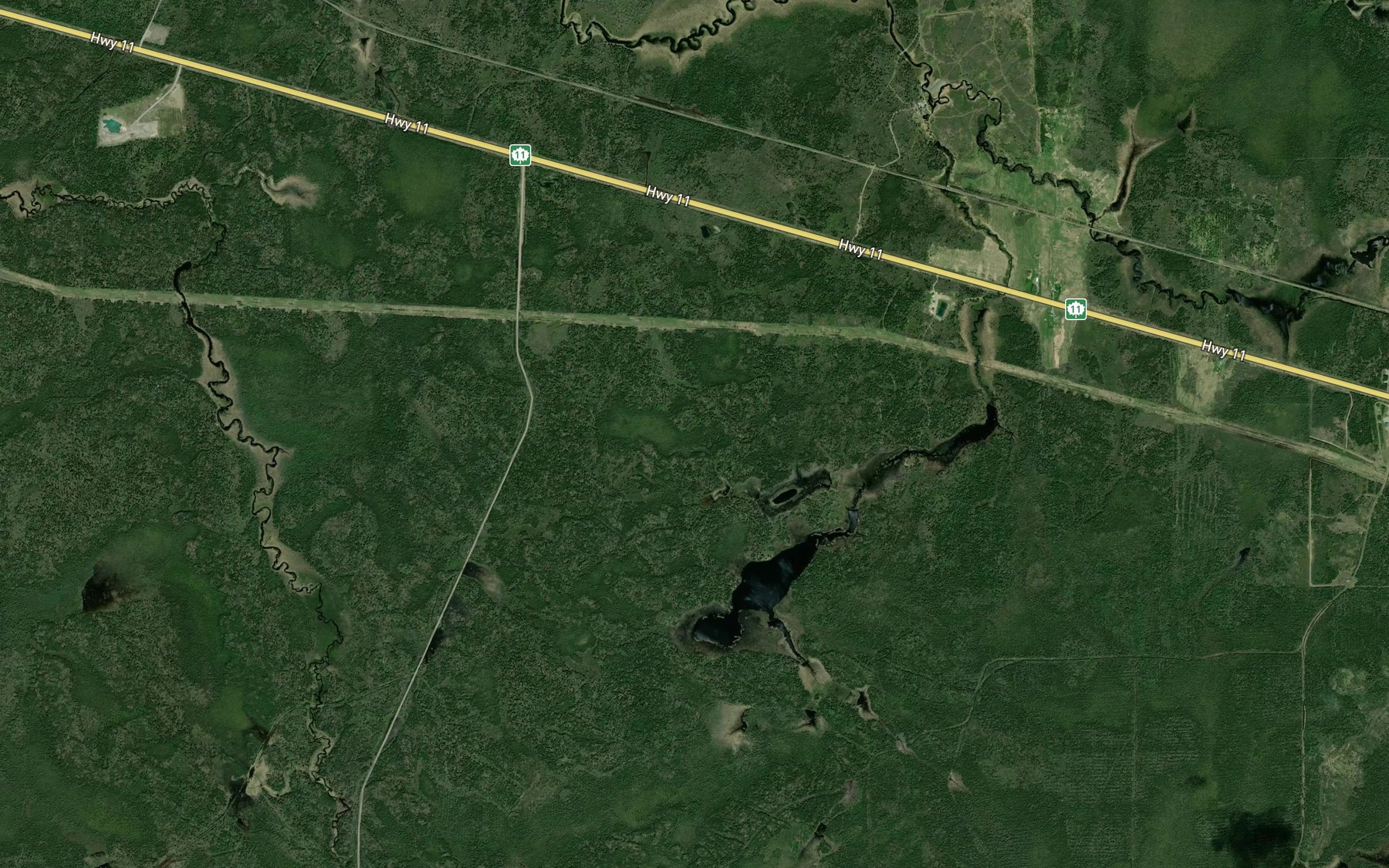 Satellite map of the Bradburn Lakes