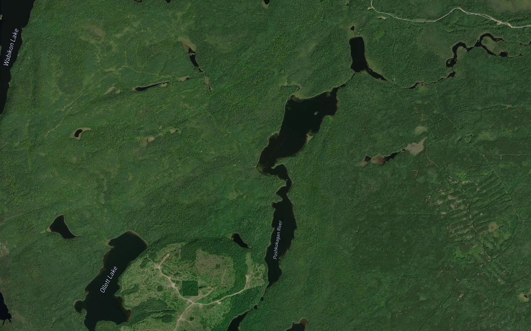 Satellite map of the Lever Lake