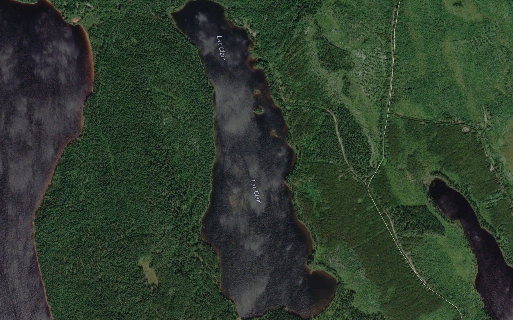 Satellite map of the Lac Clair