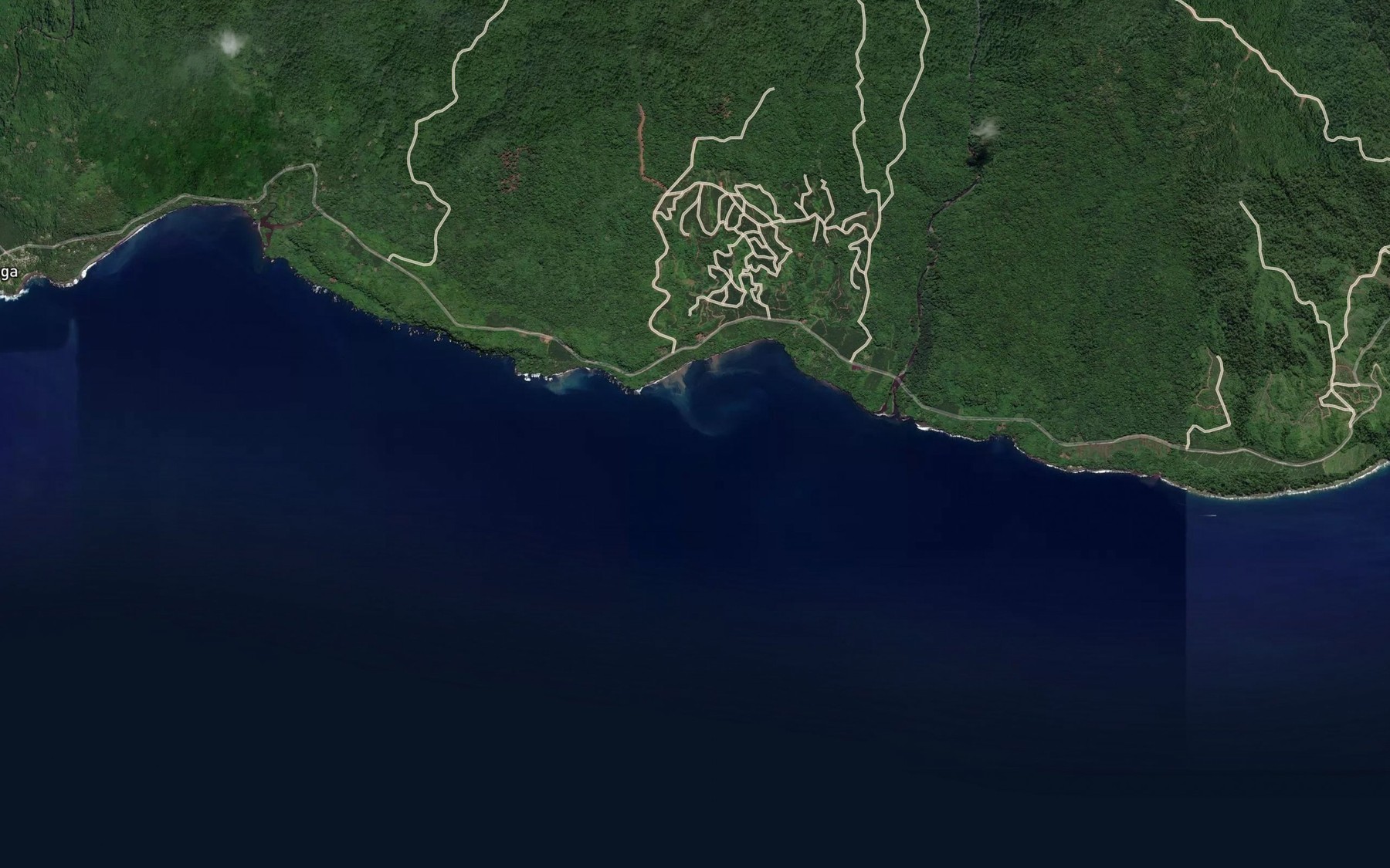 Satellite map of the Aiya Creek